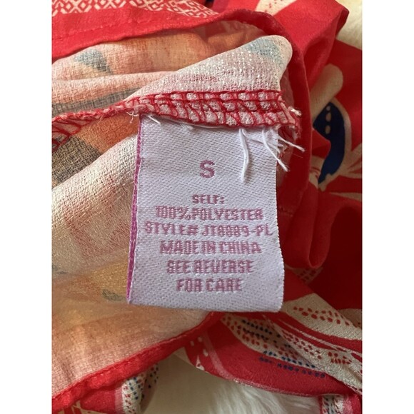 Pink Lily Coral Floral Off Shoulder Top Sz Small - Picture 7 of 7